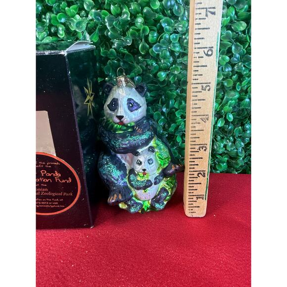Christopher Radko Panda Love Glass Ornament Giant Panda Conservation Fund In Box main image 2